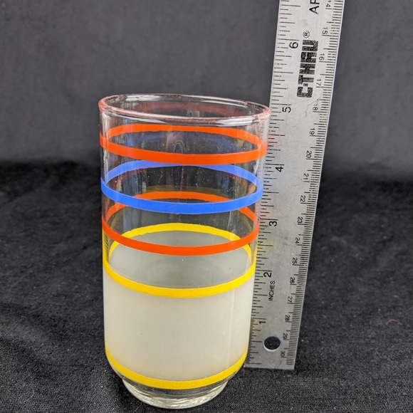 Vintage Libbey stripped & frosted mod tumbler drinking glass - Picture 2 of 5